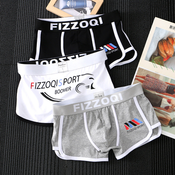 Ανδρικά βαμβακερά μποξέρ με σχέδιο από γράμματα, μεσαίας ζώνης, διαπνοή και γρήγορο στέγνωμα, βασικό ύφασμα 90–95% βαμβάκι