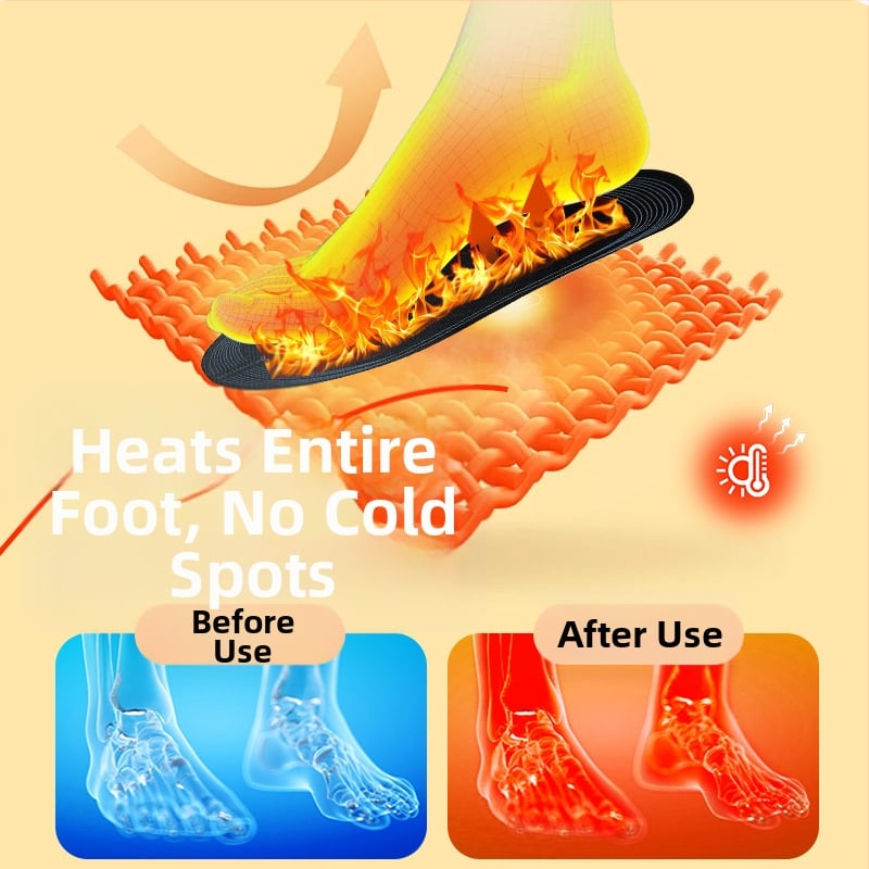 USB самонагряваща се стелка за обувки, рязане по размер, кадифена горна част, EVA подметка