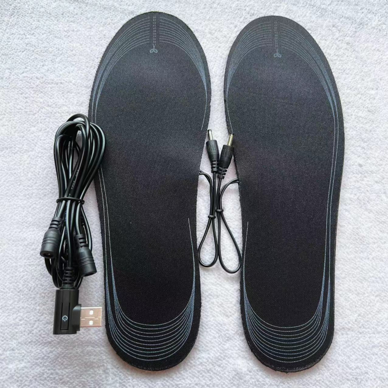USB fűtőtalp cipőkhöz, önmelegítő, vágásra szabható, velúr felsőrész, EVA talp