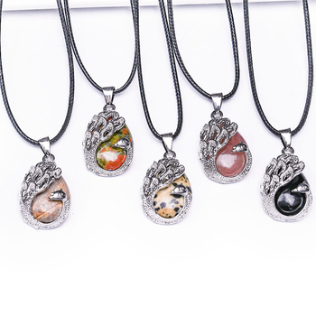 DIY κρεμαστό από φυσικό κρύσταλλο με μοτίβο δράκου, σπειροειδή επεξεργασία, προσωπικό στυλ