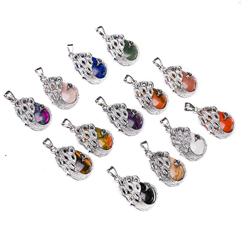 DIY κρεμαστό από φυσικό κρύσταλλο με μοτίβο δράκου, σπειροειδή επεξεργασία, προσωπικό στυλ