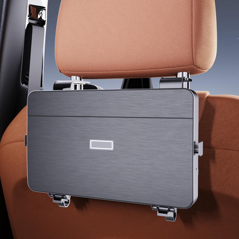 Universal αυτοκίνητο πίσω κάθισμα τραπέζι – Πολυλειτουργικός δίσκος με θήκη χαρτομάντηλων, θήκη για ποτήρι και πιάτο φαγητού, πλαστικό, αναδιπλούμενος και αποσπώμενος