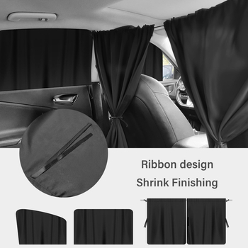 Set de parasolare auto și RV, format din 5 piese, instalare încorporată, compatibil universal, design monocrom, imprimare logo disponibil