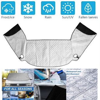 Κάλυμμα παρμπρίζ για μπροστινά και πλαϊνά παράθυρα | Αλουμινόφυλλο, ενσωματωμένη εγκατάσταση, 700 g, καρό μοτίβο, παχύτερο μινιμαλιστικό στυλ