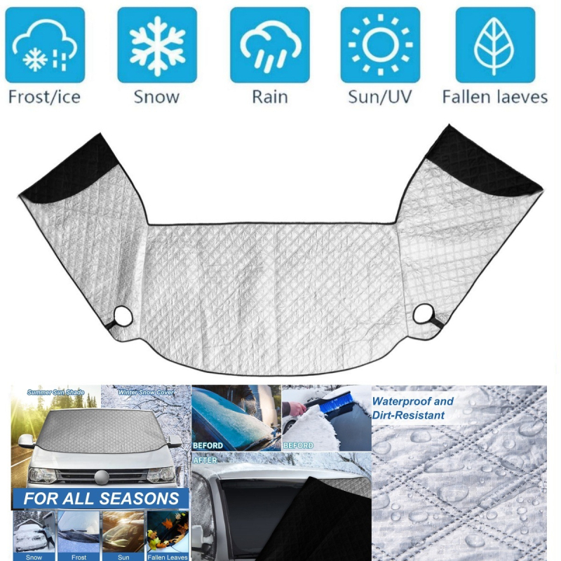 Κάλυμμα παρμπρίζ για μπροστινά και πλαϊνά παράθυρα | Αλουμινόφυλλο, ενσωματωμένη εγκατάσταση, 700 g, καρό μοτίβο, παχύτερο μινιμαλιστικό στυλ