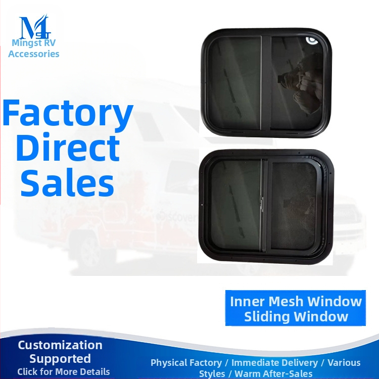 Automobiļa loga iekšējais sietiņš, slīdējošais logs RV — Zīmols Minsk, Modelis 20200818, Materiāli: alumīnija sakausējums, temperēts stikls