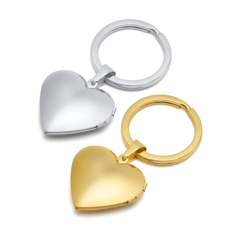 Persiku-sirds formā nerūsējošā tērauda kulons, atslēgu vāciņš, atsevišķi iepakots, dabiskā stila, ar lāzera gravējumu teksta vai fotogrāfiju