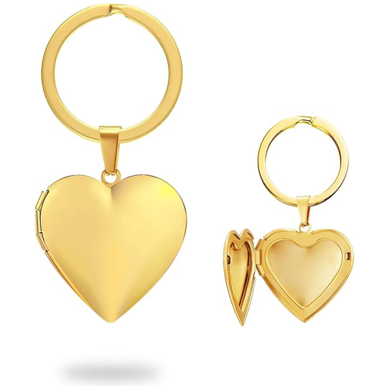 Persiku-sirds formā nerūsējošā tērauda kulons, atslēgu vāciņš, atsevišķi iepakots, dabiskā stila, ar lāzera gravējumu teksta vai fotogrāfiju