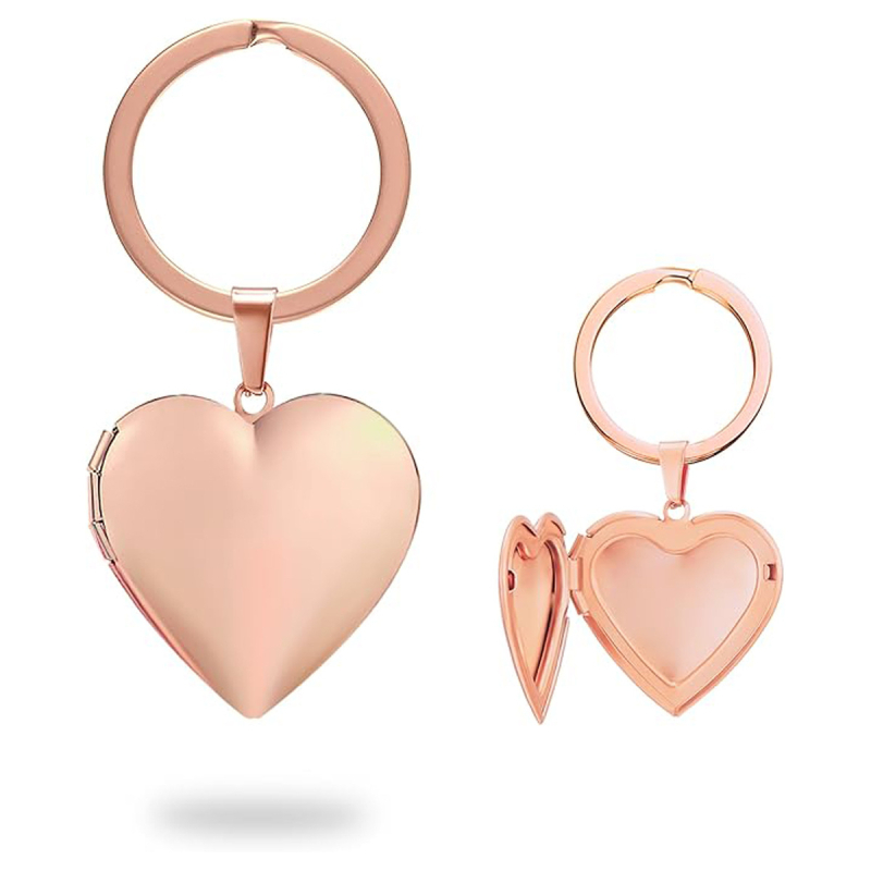 Persiku-sirds formā nerūsējošā tērauda kulons, atslēgu vāciņš, atsevišķi iepakots, dabiskā stila, ar lāzera gravējumu teksta vai fotogrāfiju