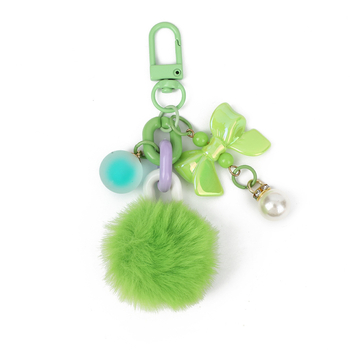 Μπρελόκ - Κορεατικό στυλ, ρητίνη με αρκουδάκι γλειφιτζούρι και μαλακή μπάλα ως διακόσμητικό, κατάλληλο για αυτοκίνητο ή τσάντα