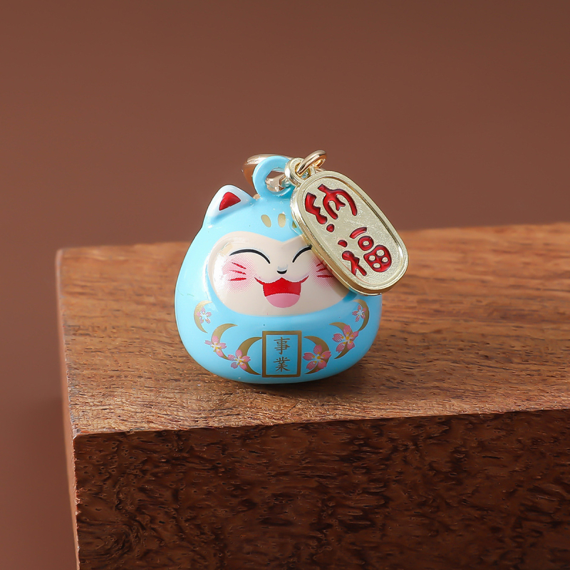 Mugursomas piekariņš ar Maneki-Neko Omamori, ūdens zvaniņš, metāls, tradicionālais stils — lieliska dāvana laulībām, dzimšanas dienām un izlaidumiem