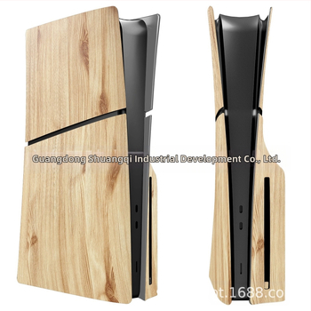PS5 Slim Θήκη με Ξύλινο Φινίρισμα - Ανταλλακτική Κάλυψη PS5 Slim, ABS Πλαστικό, Σετ 4 Τεμαχίων