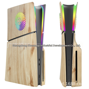 PS5 Slim Θήκη με Ξύλινο Φινίρισμα - Ανταλλακτική Κάλυψη PS5 Slim, ABS Πλαστικό, Σετ 4 Τεμαχίων