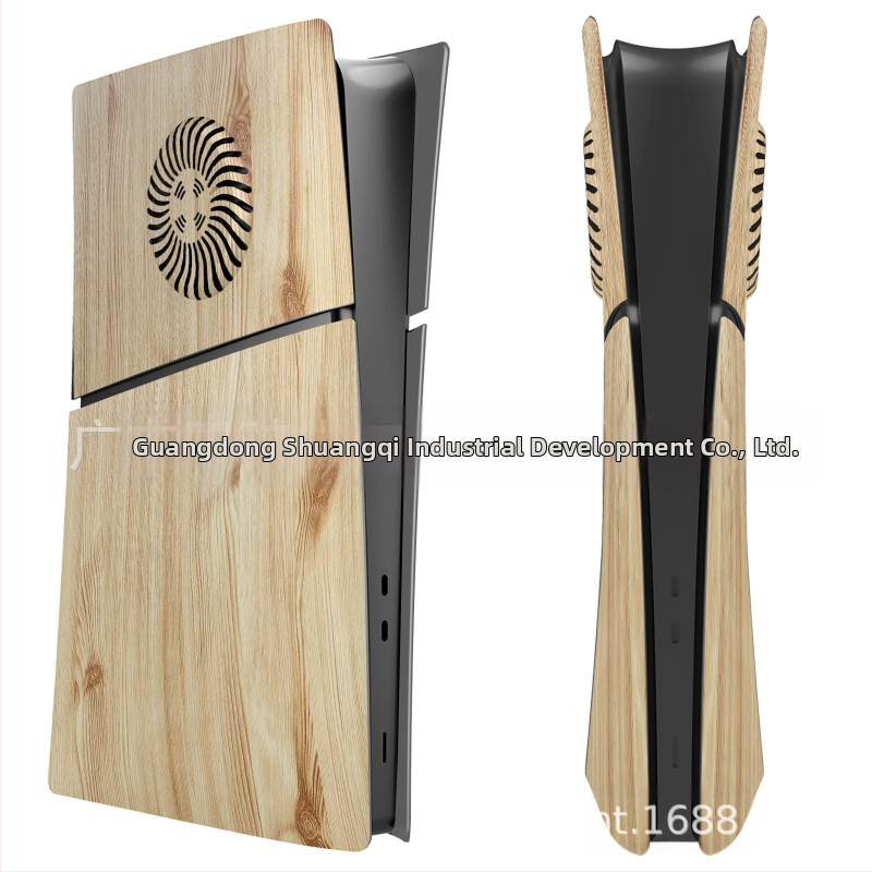 PS5 Slim Θήκη με Ξύλινο Φινίρισμα - Ανταλλακτική Κάλυψη PS5 Slim, ABS Πλαστικό, Σετ 4 Τεμαχίων