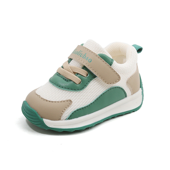 Λειτουργικά παπούτσια για νήπια με διαπνέουσα διπλή πλέξη, Velcro κλείσιμο, vamp από τεχνητό δέρμα, σχέδιο με γράμματα, σόλα κανονικού πάχους, για 12–36 και 24–48 μήνες