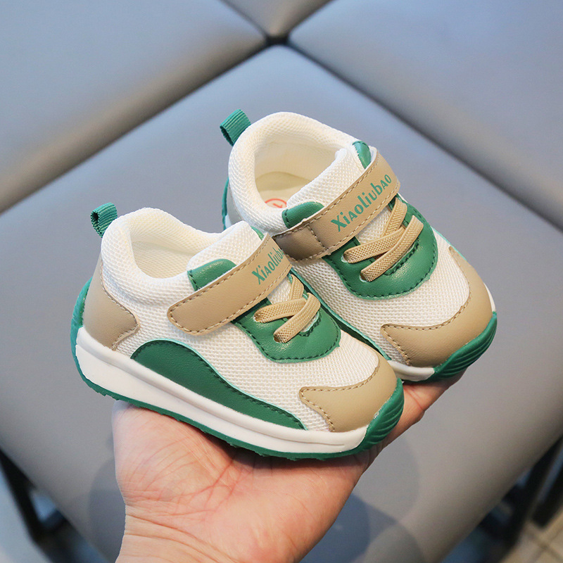 Funkcionālas bērnu kurpes ar elpojošu divkāršu sietu, Velcro aizdares, mākslīgās ādas vamp, burtiem raksts, parastā biezuma zole, vecuma 12–36 mēneši un 24–48 mēneši