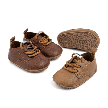 Zēnu kurpes no PU ādas - zems augšējais apdare, priekšējais šņorējums, 12–36 mēneši, stilīgs oficiāls stils