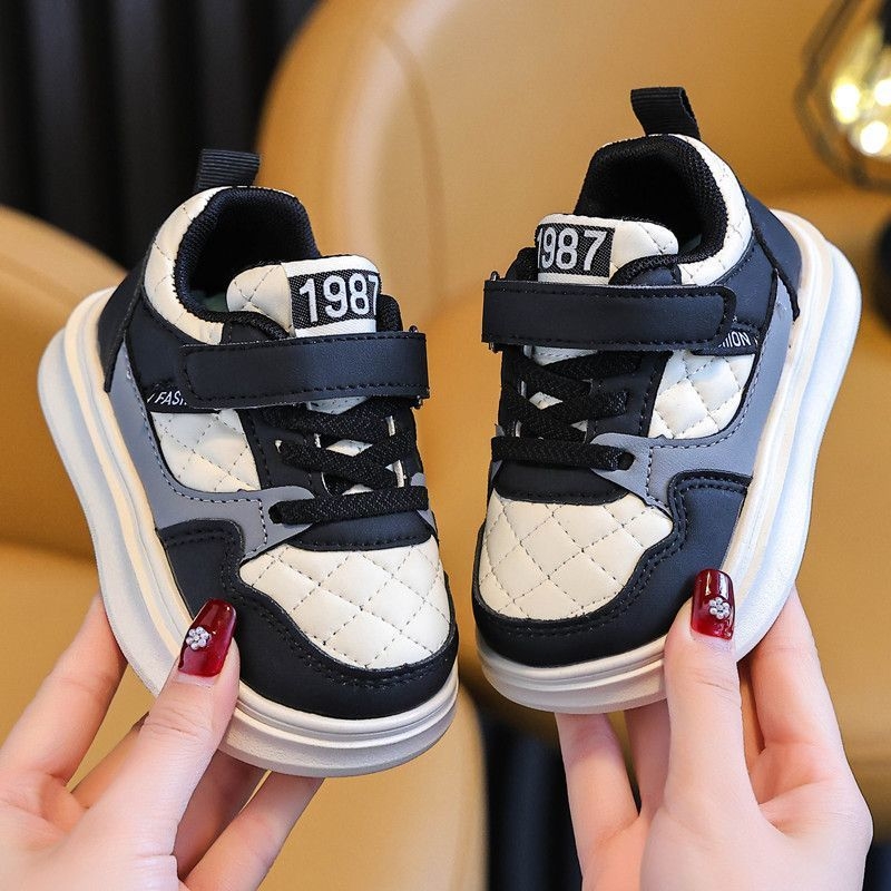 Παιδικά αθλητικά παπούτσια με Velcro, επάνω μέρος από συνθετικό δέρμα, χαμηλό ύψος, καουτσούκ σόλα, αντιολίσθηση