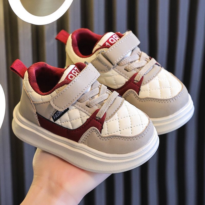 Παιδικά αθλητικά παπούτσια με Velcro, επάνω μέρος από συνθετικό δέρμα, χαμηλό ύψος, καουτσούκ σόλα, αντιολίσθηση