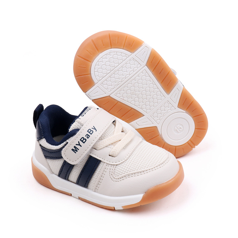 Funkcionālas apavi zīdaiņiem ar elpojošu tīklu augšpusi, PU priekšējā daļa, Velcro aizdare, zems profils, raibs raksts, piemēroti pavasarim un rudenim, vecums 12–48 mēneši