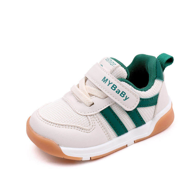 Funkcionālas apavi zīdaiņiem ar elpojošu tīklu augšpusi, PU priekšējā daļa, Velcro aizdare, zems profils, raibs raksts, piemēroti pavasarim un rudenim, vecums 12–48 mēneši