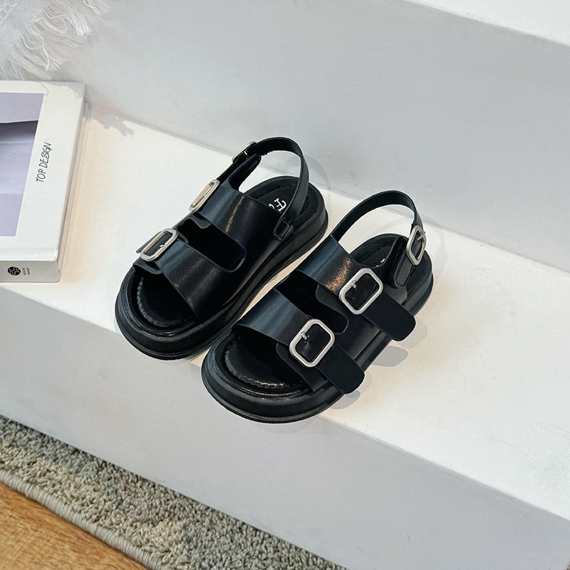 Bērnu sandales ar Velcro, Korejas stilā, vasara 2024, augšējā daļa no mākslīgās ādas, zole no gumijas