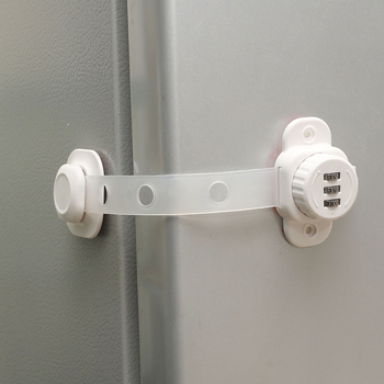 Πολυλειτουργικό σύστημα ασφαλούς κλειδώματος για συρτάρια ψυγείου — σχέδιο φιλικό προς τα παιδιά; πλαστική κατασκευή; κλειδαριά συνδυασμού — (Μάρκα: Geek; Εισαγωγή: Όχι)