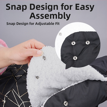 Κάλυμμα γαντιών για καρότσι μωρού με ομπρέλα – Ανθεκτικό στον άνεμο, παχυνθείσα επένδυση fleece, Υλικά: Oxford ύφασμα / μαλλί προβάτου