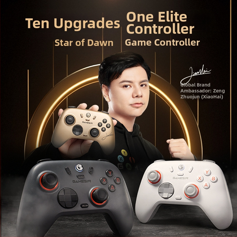 GameSir Morning Star 2 belaidis žaidimų valdiklis su Bluetooth ir USB, skirtas PC, Switch, iOS ir Android, su vibruojančiu ir Hall jutikliu