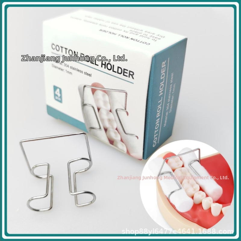 Κλιπ ρολών βαμβακιού από ανοξείδωτο χάλυβα – Οδοντιατρικός φορέας ρολών βαμβακιού, σταθερό κλιπ, 4 τεμάχια ανά κουτί
