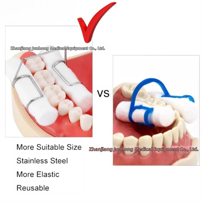 Nerezový klip na vatové rolky – Zubný držák vatových roliek, pevný klip, 4 ks v balení
