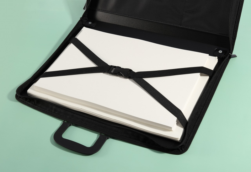 Liela kapacitātes zīmējumu soma studentiem – modelis F6121, PP materiāls, drukāts logotips, 2 nodalījumi