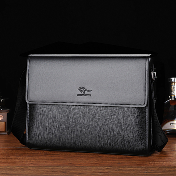 Мъжка чанта през рамо, PU материал, водоустойчива и износоустойчива, урбанистичен минималистичен стил, AOGUANDAISHU
