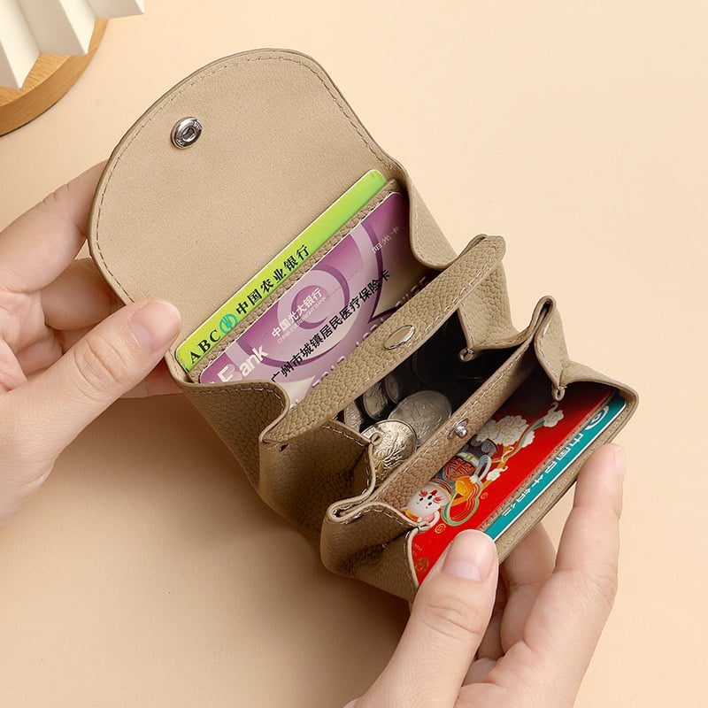 PU Δερμάτινο Μίνι Πορτοφόλι Κέρματα με Μοτίβο Lychee, Μίνι Πορτοφόλι για Κάρτες, Επένδυση Πολυεστέρα, Καθημερινή Χρήση, Φθινόπωρο 2024