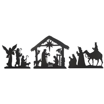 Θρησκευτικό μεταλλικό έργο τέχνης τοίχου από σίδηρο, κομμένο με λέιζερ, σιλουέτα για ναούς, συσκευασμένο σε χαρτοκιβώτιο