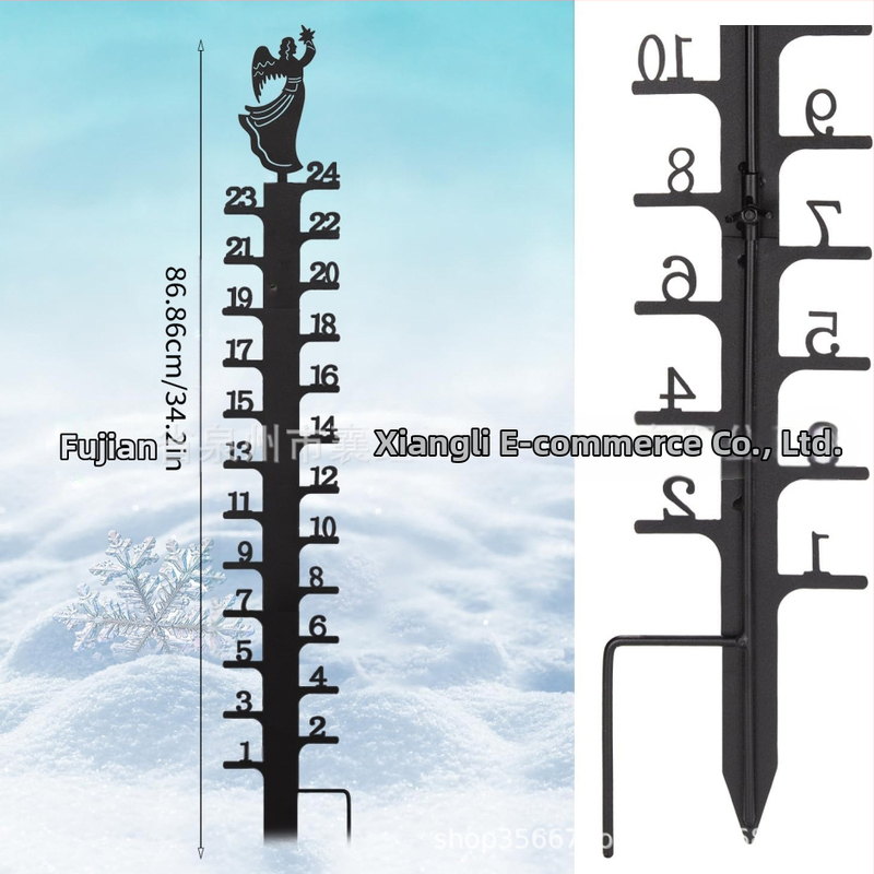 Dzelzs sniega mērinstruments kvadrātam, mūsdienīgs minimālisks metāla dekors XLJ