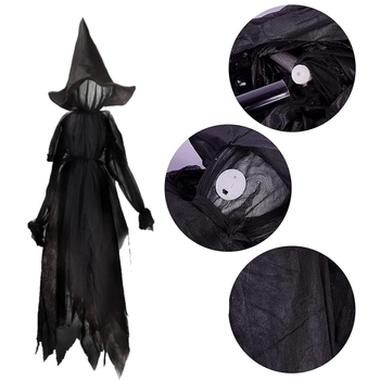 Διακόσμηση Χάλογουιν: Καπέλο μάγισσας, εξωτερική χρήση, τριών τεμαχίων σετ, πλαστικό