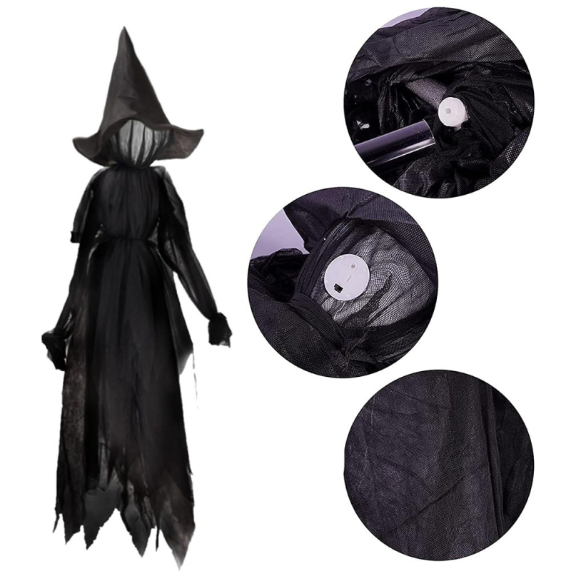 Διακόσμηση Χάλογουιν: Καπέλο μάγισσας, εξωτερική χρήση, τριών τεμαχίων σετ, πλαστικό