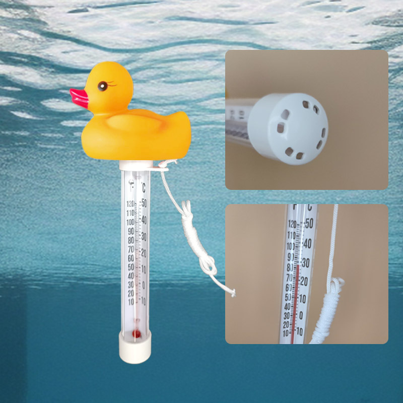 Stakleni termometar za bazen na štapu, u obliku patke, raspon 0–50, model Jdy0010, Jed