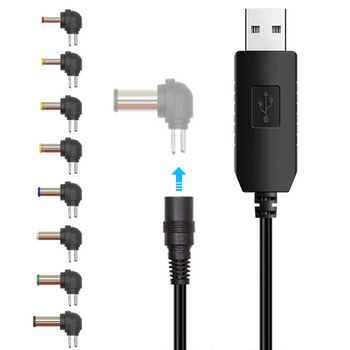 Καλώδιο USB τροφοδοσίας με μετατροπέα 5V‑9V/12V για αυτοκίνητο, γωνιακό συνδετήρας DC — πολυλειτουργικό για δρομολογητή, ηχείο-κύβο, φως ή παιχνίδι