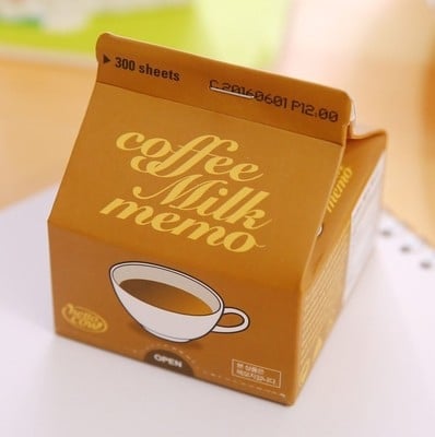 Pielīmētas piezīmes piena kastītes formā, korejiskais mīļais memo bloks, biezs papīrs, līmējams, pārnēsājams