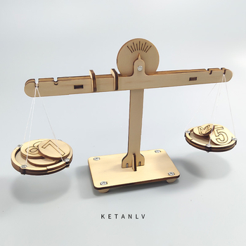 STEM εκπαιδευτικό ξύλινο παιχνίδι: DIY πολυλειτουργικά πειράματα επιστήμης με ζύγι ισορροπίας για νοητική ανάπτυξη, 4–6 ετών.