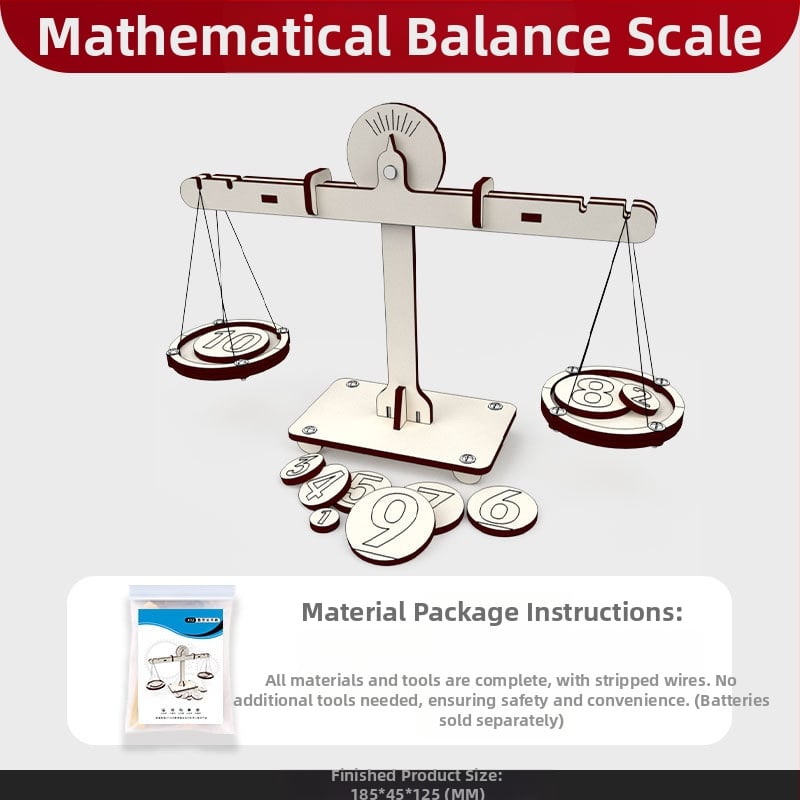 Jucărie STEM educațională din lemn: DIY multifuncțională, experimente științifice cu balanță pentru dezvoltare intelectuală, copii 4–6 ani.
