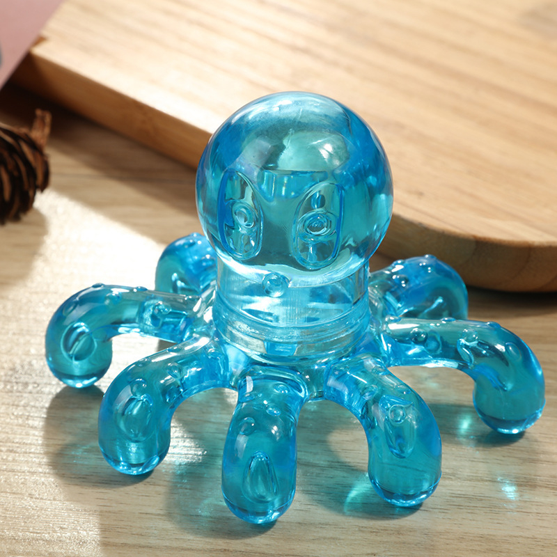 Пластмасов масажор с форма на октопод за глава, талия и гръб – акупресурен масаж, измиващ се, без захранване