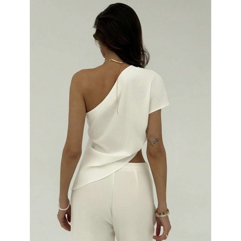 Slim-Fit λινό πουκάμισο με τετραπύρη ελαστικότητα, color-blocking μοτίβο, ευρύ γιακά, μανίκι 7/10