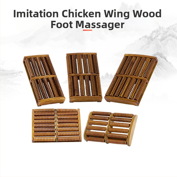 Дървен масажор за стъпала, ролков тип – мулти-ред акупунктурни топчета, масаж на стъпала и прасци, за домашна употреба