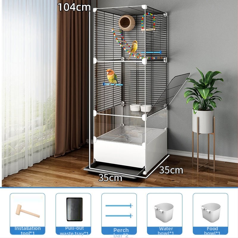 Μεταλλικό κλουβί για παπαγάλους, πολυτελές στυλ βίλα, αδιάβροχο για οικιακή χρήση