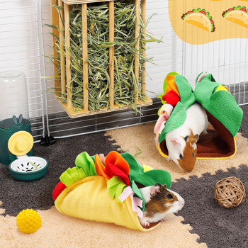 Daļēji slēgts tunelis hamsterim ar mīkstu patvērumu un guļvietu | Materiāls: audums; Piemērots: Hamsters; Sezona: visas sezonas; Zīmols: ZHIAIYICHONG / love a pet