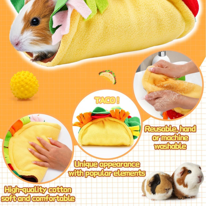 Daļēji slēgts tunelis hamsterim ar mīkstu patvērumu un guļvietu | Materiāls: audums; Piemērots: Hamsters; Sezona: visas sezonas; Zīmols: ZHIAIYICHONG / love a pet