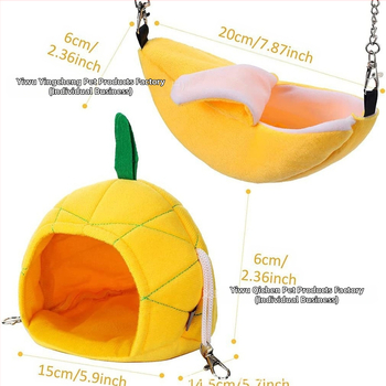 Κρεμαστή φωλιά για χάμστερ από απαλό βαμβάκι, μπανάνα-σχήμα, για ενήλικα χάμστερ